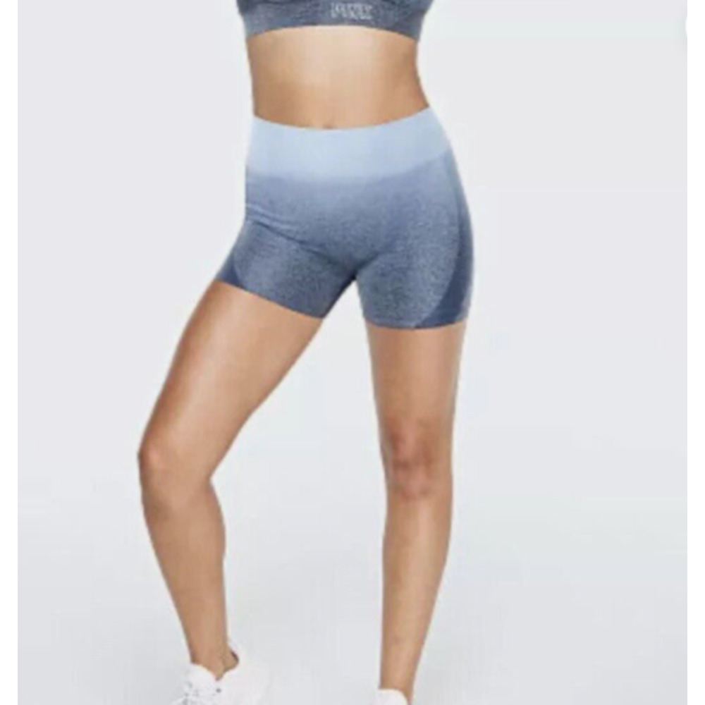 Victoria's Secret PINK Seamless Blue Ombre Shorts Size M, high-waist, sports.